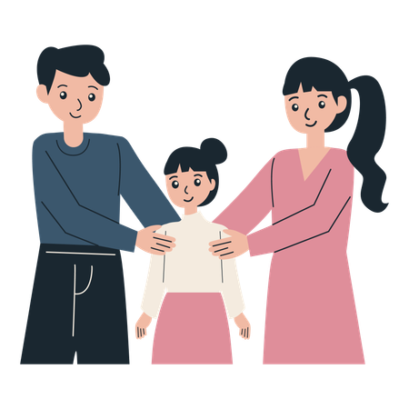 Happy family couple  Illustration