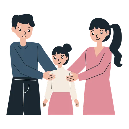 Happy family couple  Illustration