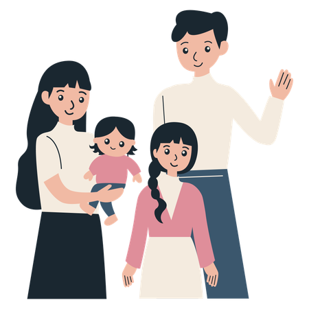 Happy family couple  Illustration