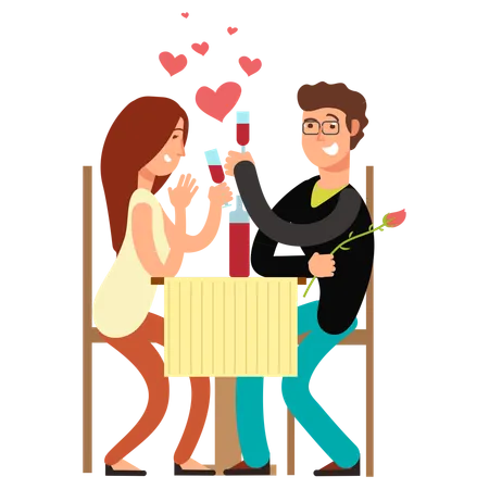 Happy family couple in love  Illustration