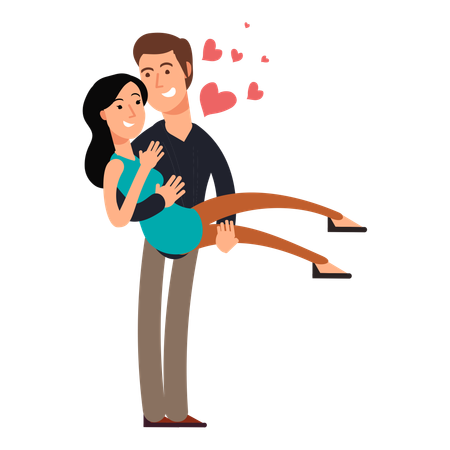 Happy family couple in love  Illustration