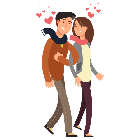 Happy family couple in love  Illustration