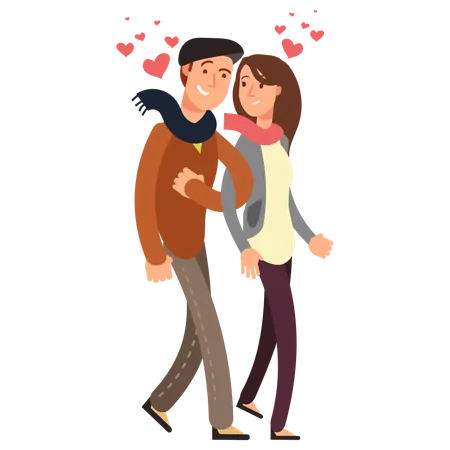 Happy family couple in love  Illustration