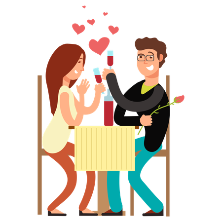 Happy family couple in love  Illustration