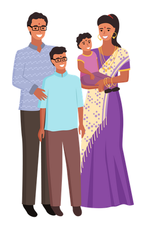 Happy family enjoying easter festival  Illustration