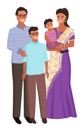 Happy family enjoying easter festival  Illustration