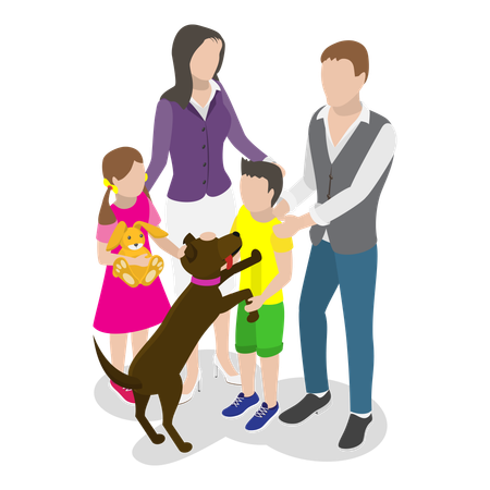 Happy family enjoying time together  Illustration