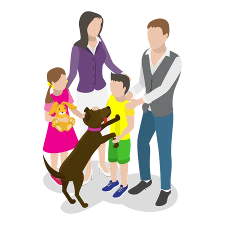 Happy family enjoying time together  Illustration