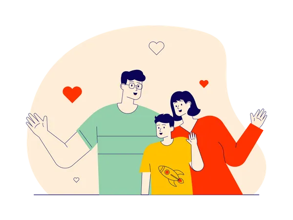 Happy Family enjoying together  Illustration