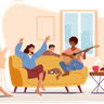 free mom playing guitar illustrations