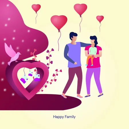 Happy Family  Illustration