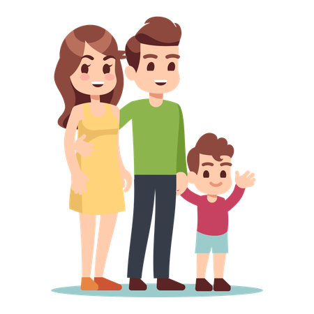 Happy family posing  Illustration