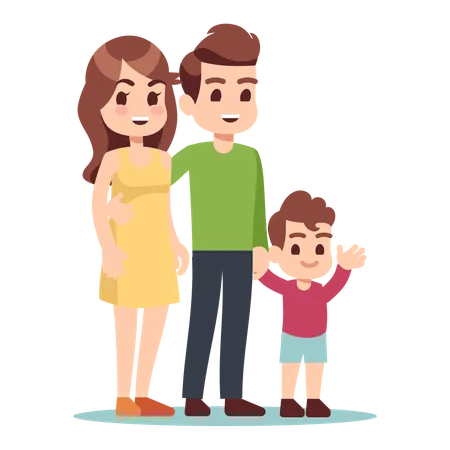 Happy family posing  Illustration