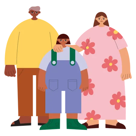 Family Vector Illustration In Flat Color Design Illustration