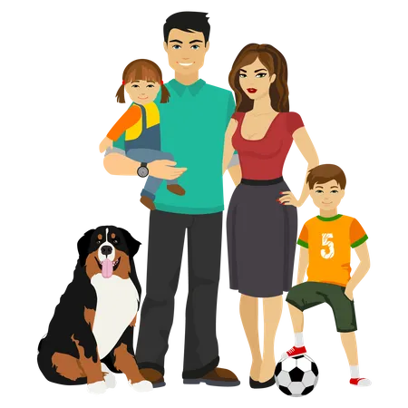 Happy family together  Illustration