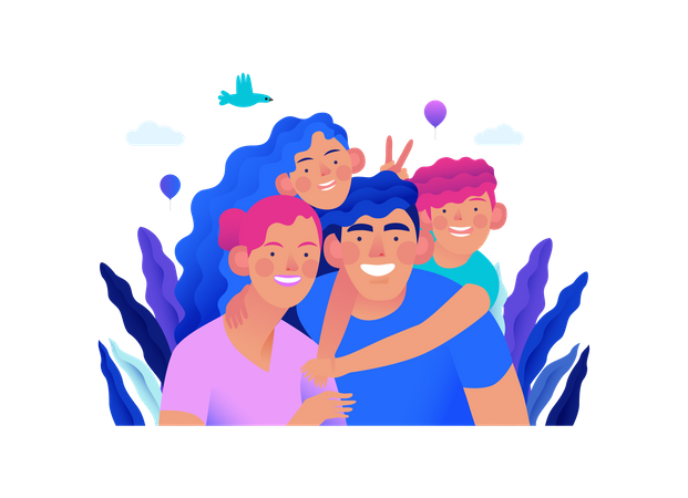 Happy Family with Medical insurance Illustration