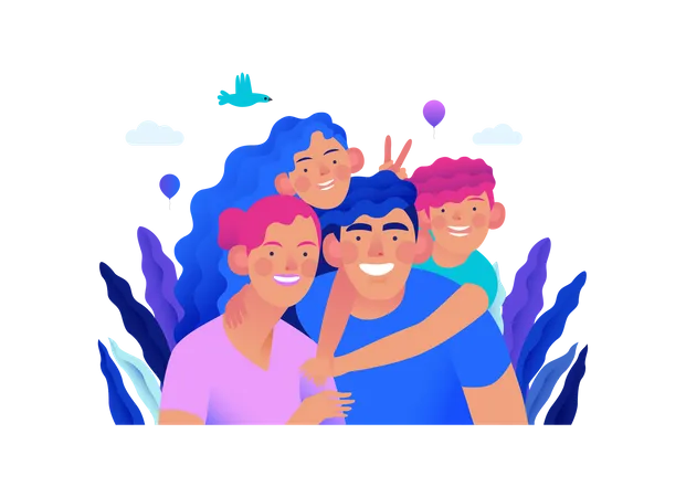 Happy Family with Medical insurance  Illustration