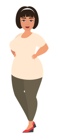 Happy fat woman  Illustration