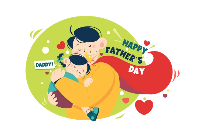 Happy Father Day Illustration Concept On White Background Illustration