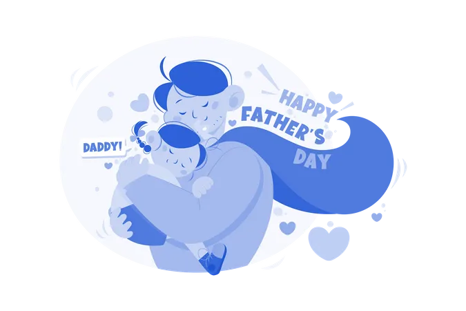 Happy Father Day Illustration Concept On White Background Illustration
