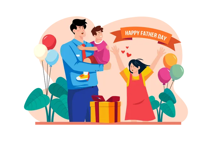 Happy Father Day  Illustration