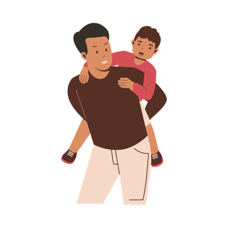 Happy father with son  Illustration