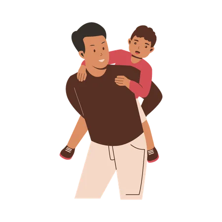 Happy father with son  Illustration
