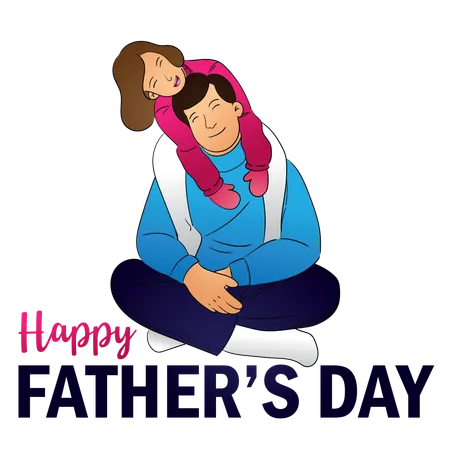 World Father Day World Daughter Day Happy Father Illustration