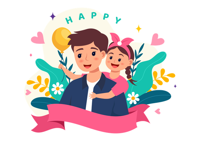 Happy Fathers Day celebration  Illustration