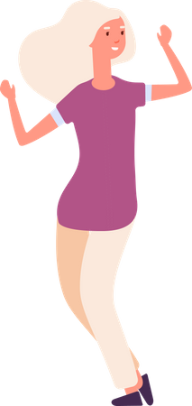 Happy Female Dancing in party Illustration