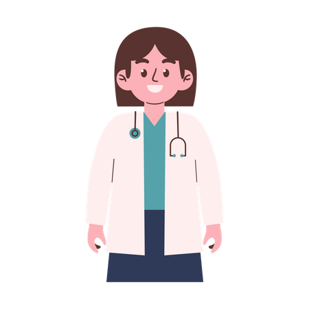 Happy Female Doctor  Illustration
