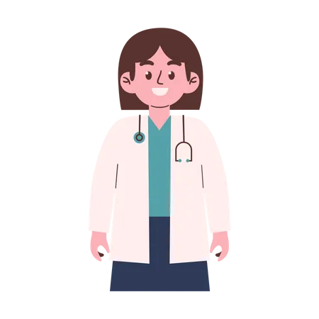 Happy Female Doctor  Illustration