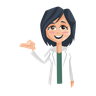 illustrations of happy female doctor