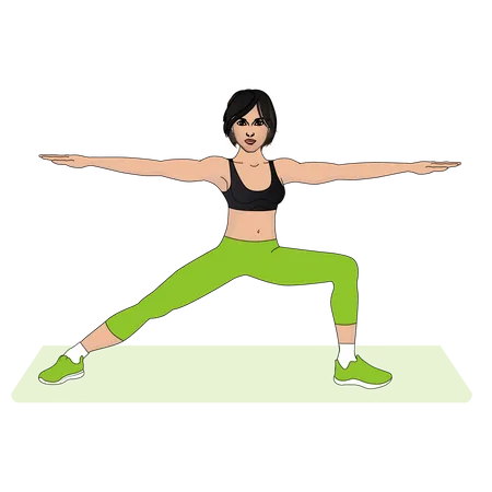 Happy female doing yoga  Illustration