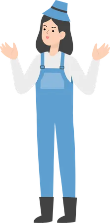 Happy female farmer  Illustration