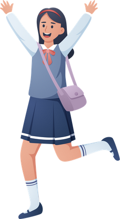 Happy female Student  Illustration