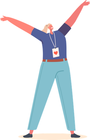 Happy Female Volunteer  Illustration