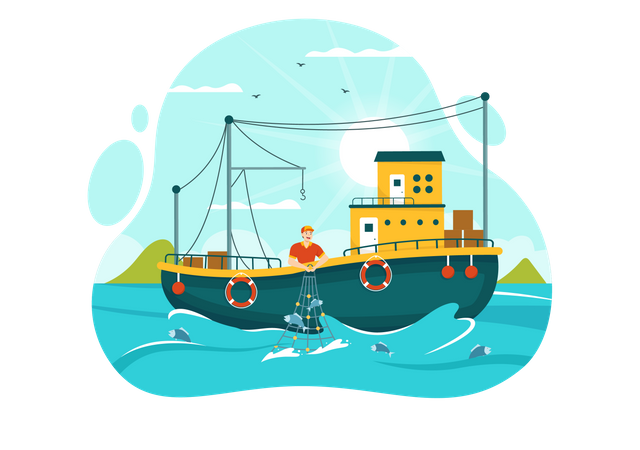 Happy Fisheries Day  Illustration