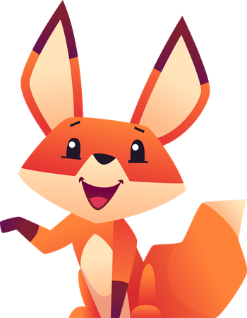 Happy Fox Illustration