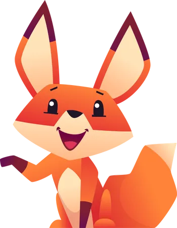 Happy Fox Illustration