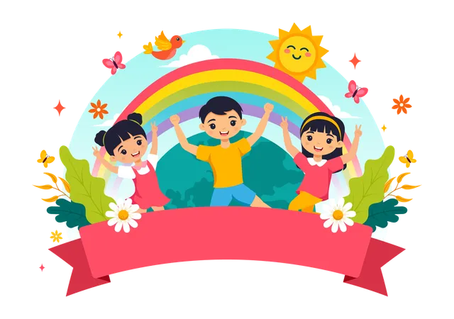 Happy Friendship Day Vector Illustration With Young Boys And Girls Of Hugging Together Or Putting Their Hands In Flat Cute Cartoon Background Illustration