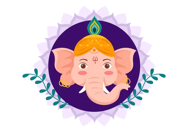 Happy Ganesh Chaturthi Illustration