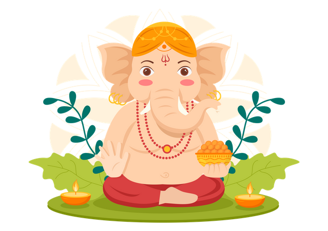 Happy Ganesh Chaturthi  Illustration