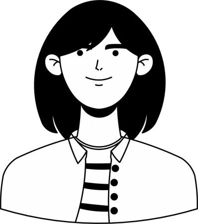 Female Avatar Character Profile Illustration