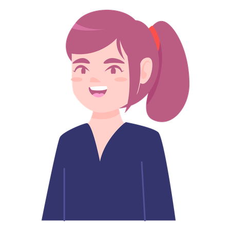 Happy girl Avatar  Illustration