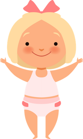 Happy Girl baby  Illustration