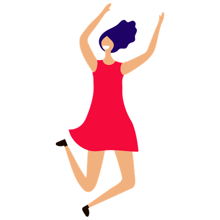 Happy girl celebrating  Illustration
