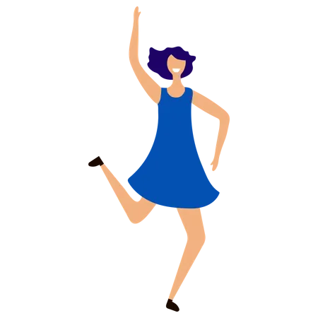 Happy girl celebrating  Illustration