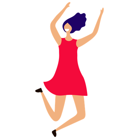 Happy girl celebrating  Illustration