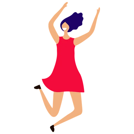 Happy girl celebrating  Illustration